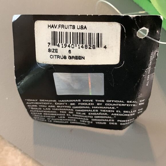 Green Apple Havaianas Flip Flops NWT - Picture 3 of 4